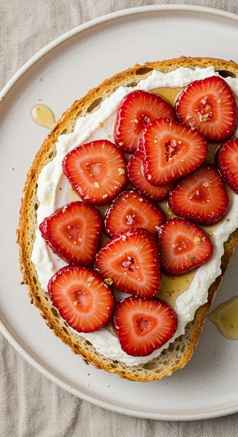Roasted Strawberry Whipped Ricotta Toast
