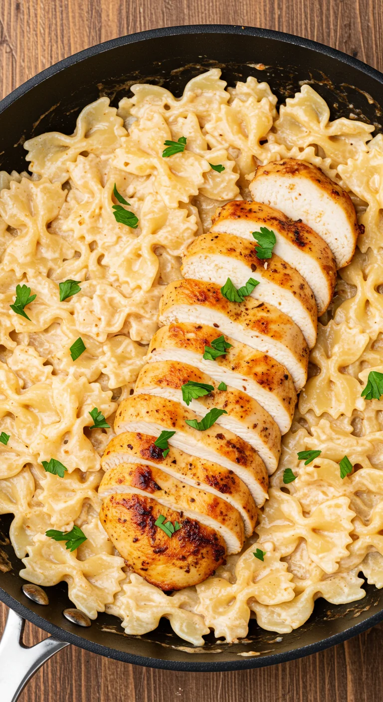 Creamy Cajun Chicken Bowtie Pasta Skillet