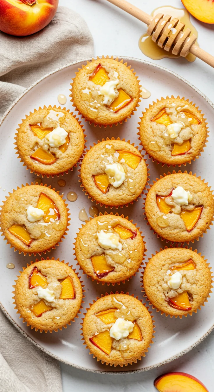 Honey Peach Cream Cheese Cupcakes