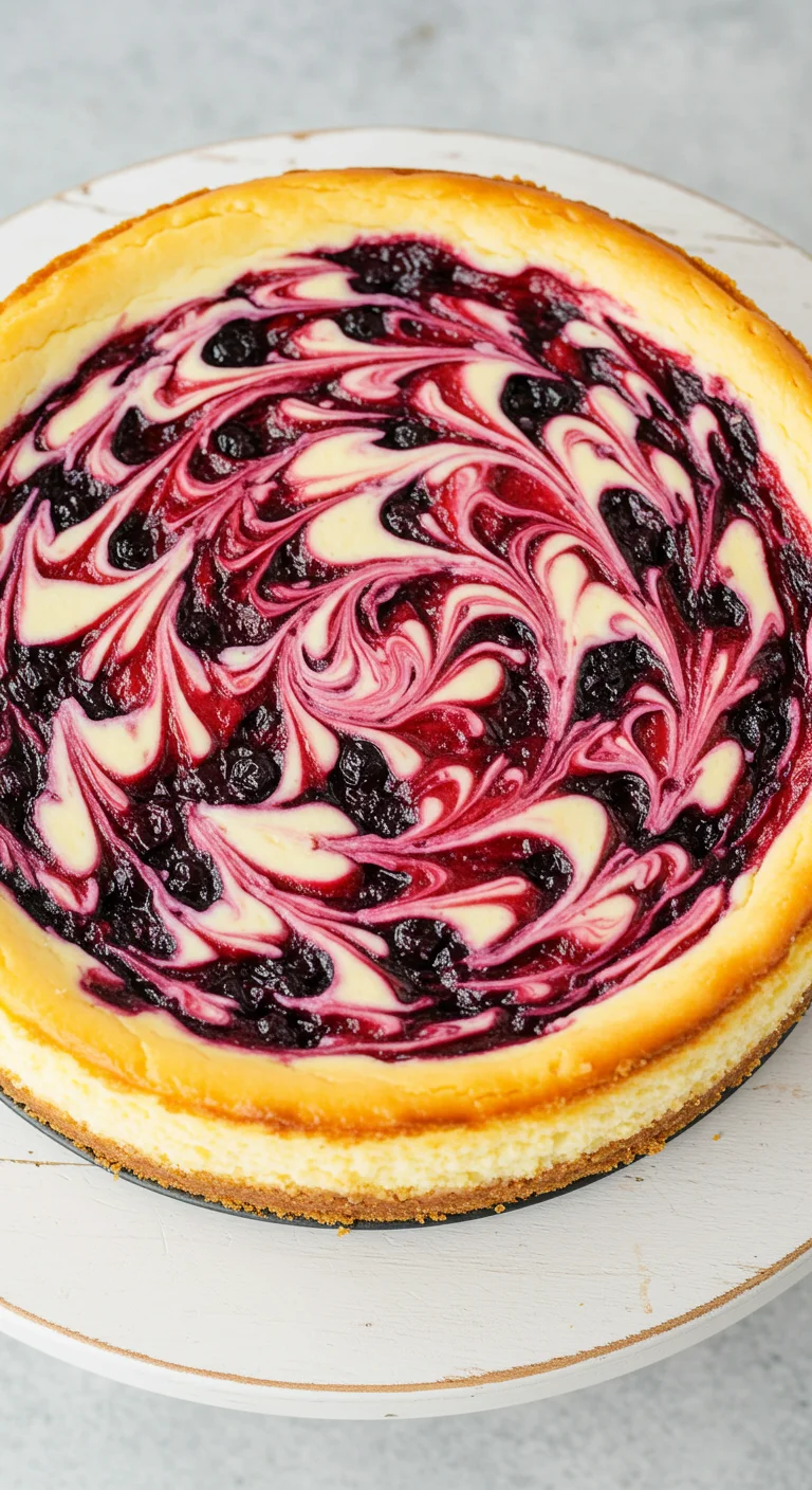Classic Cheesecake with Berry Swirls