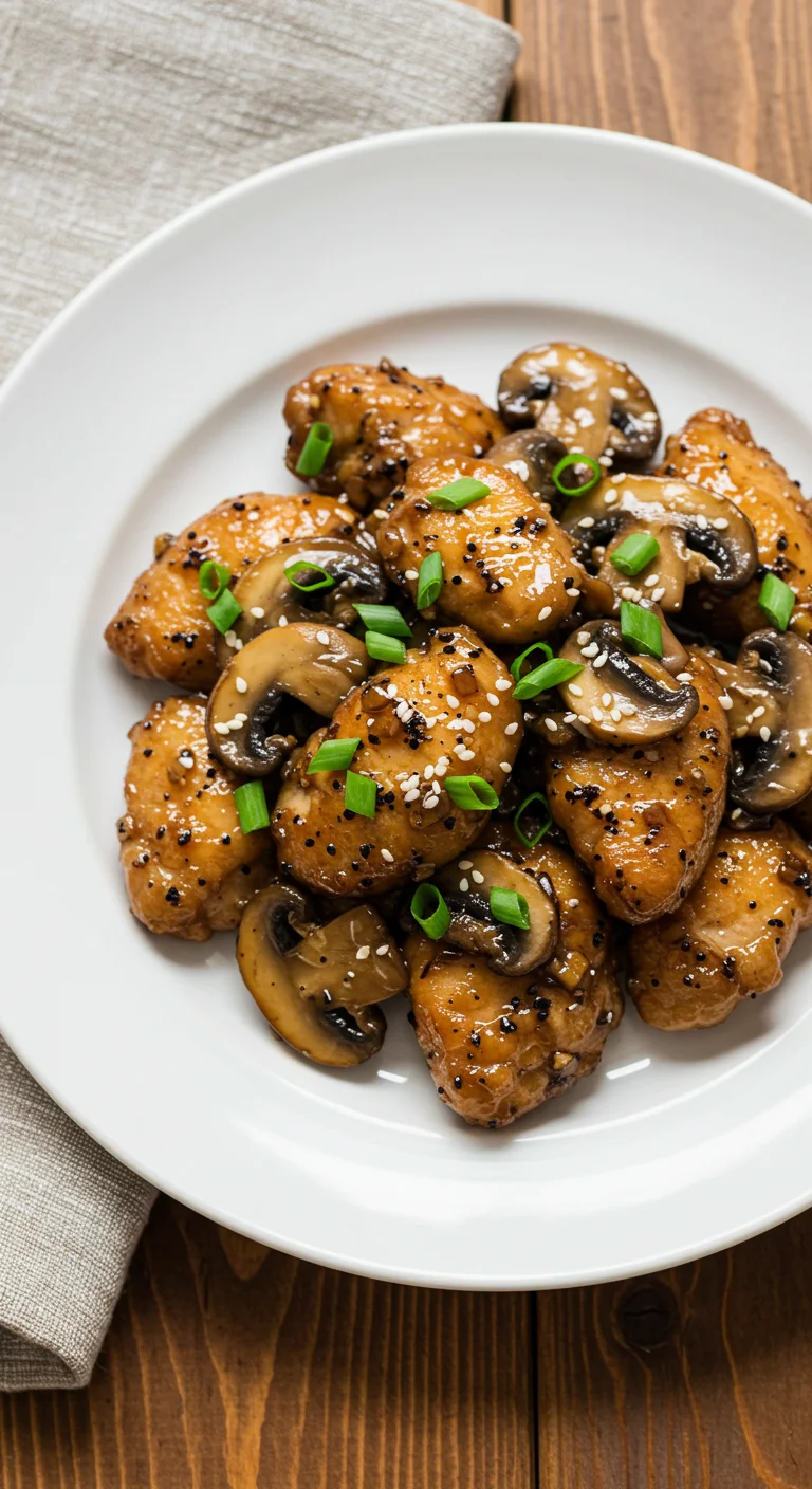 Black Pepper Chicken with Mushrooms