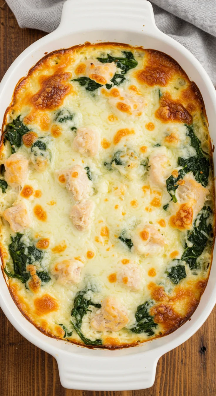 Chicken and Spinach Casserole with Cream Cheese