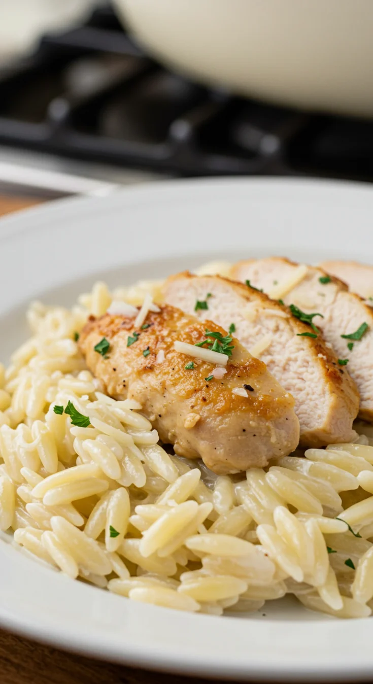 Creamy Parmesan Chicken and Orzo