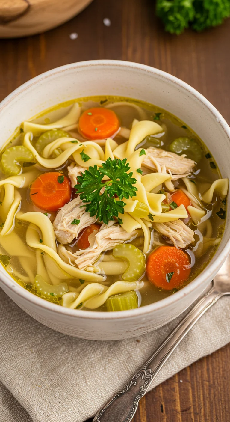 The Coziest Chicken Noodle Soup