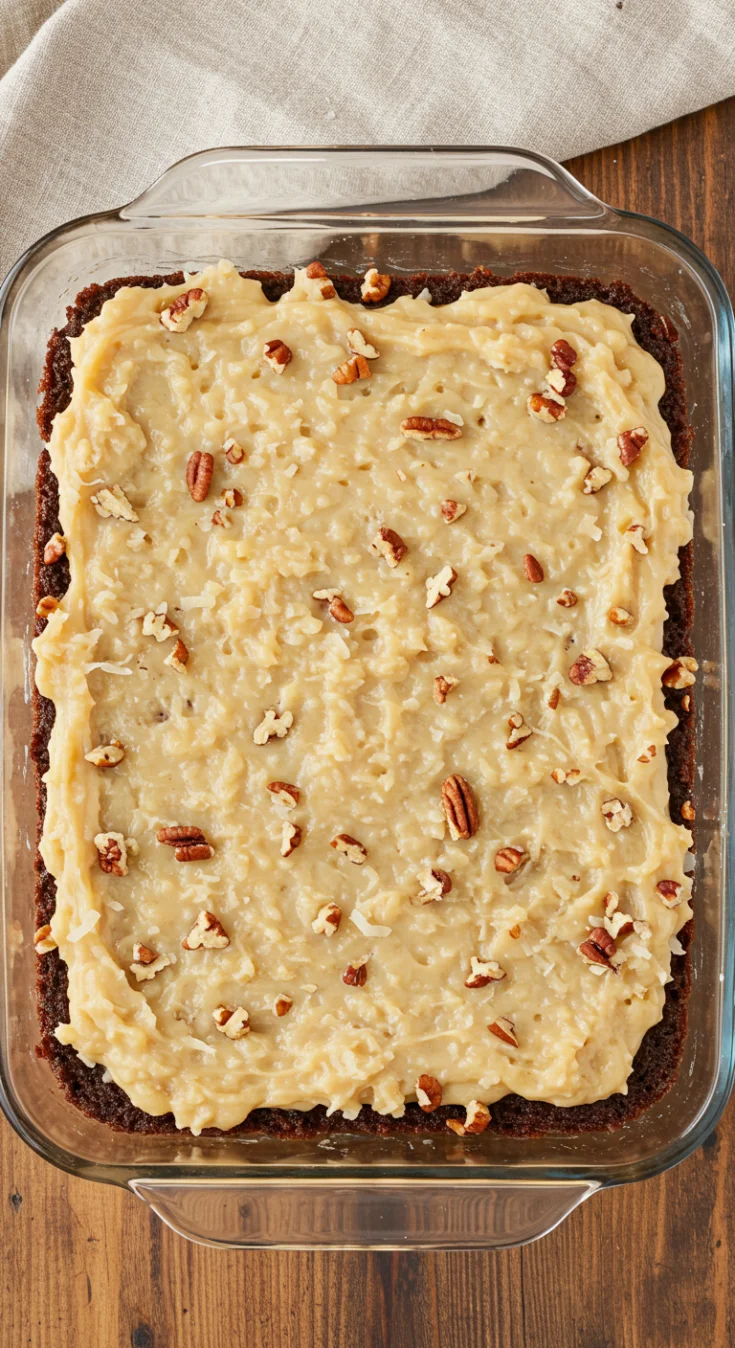 German Chocolate Poke Cake