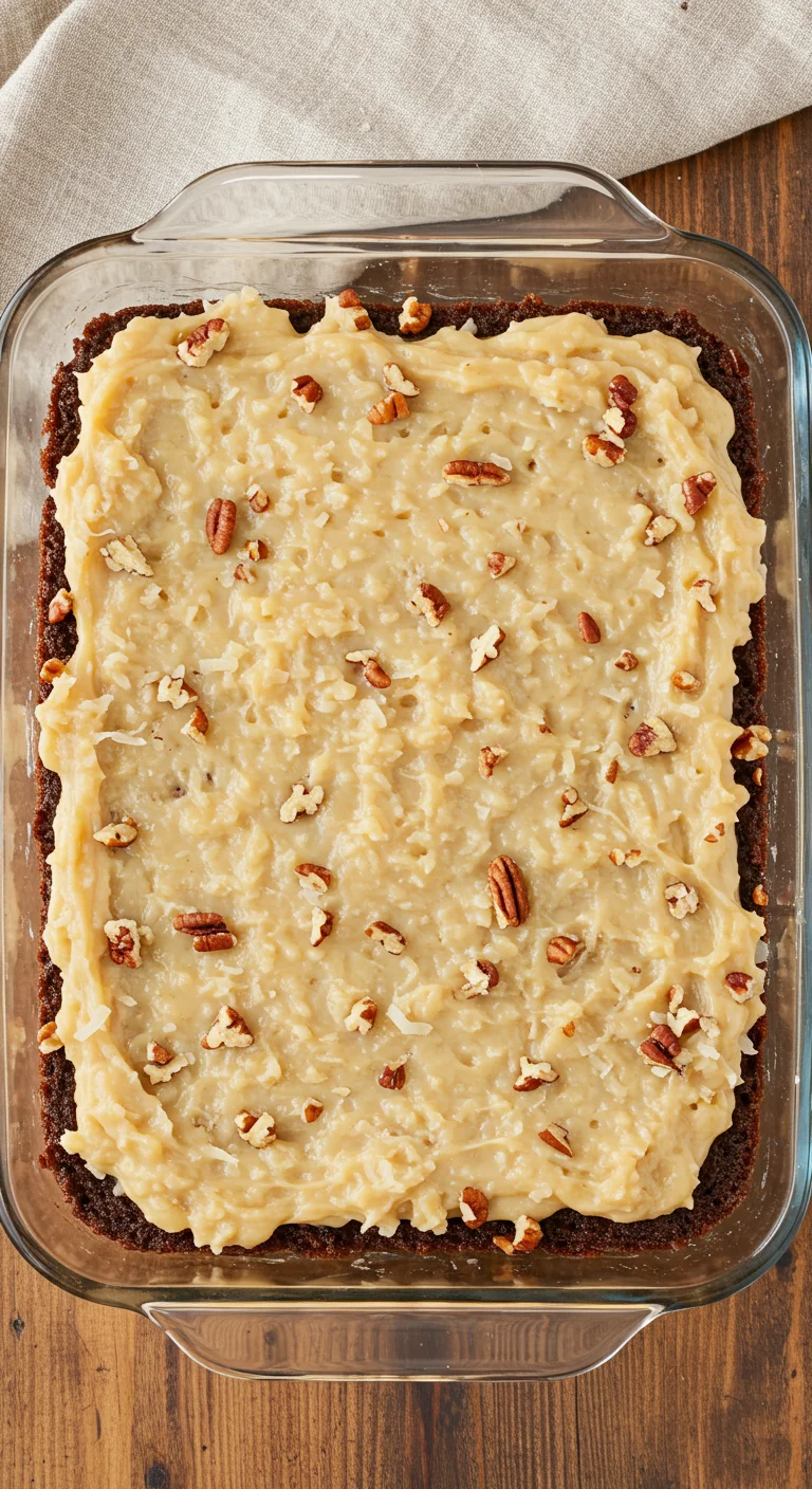 German Chocolate Poke Cake