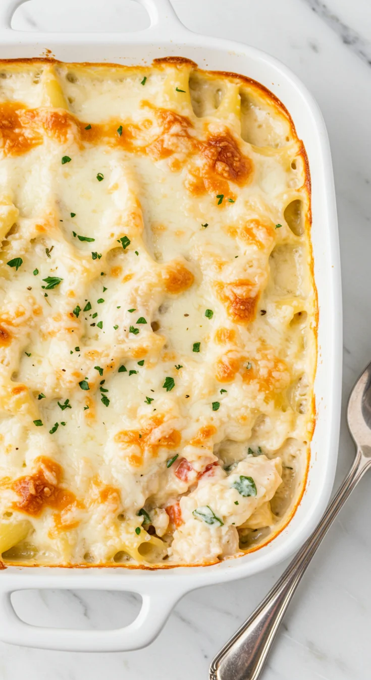 Easy Chicken Alfredo Casserole