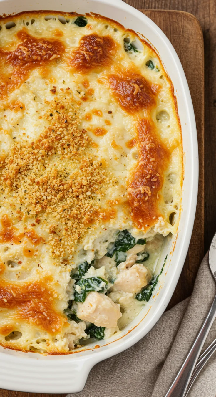 Creamy Chicken and Spinach Casserole