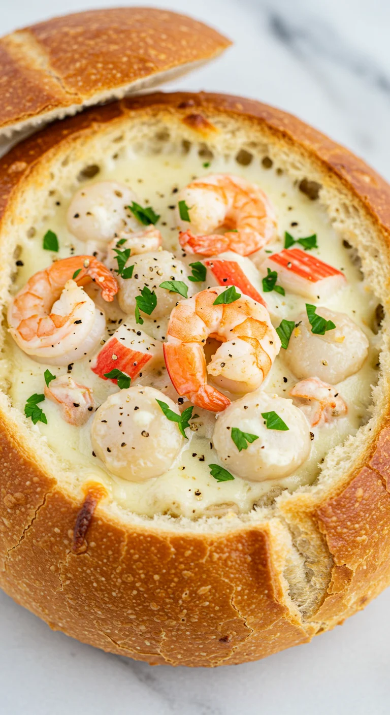 Stuffed Seafood Bread Bowl
